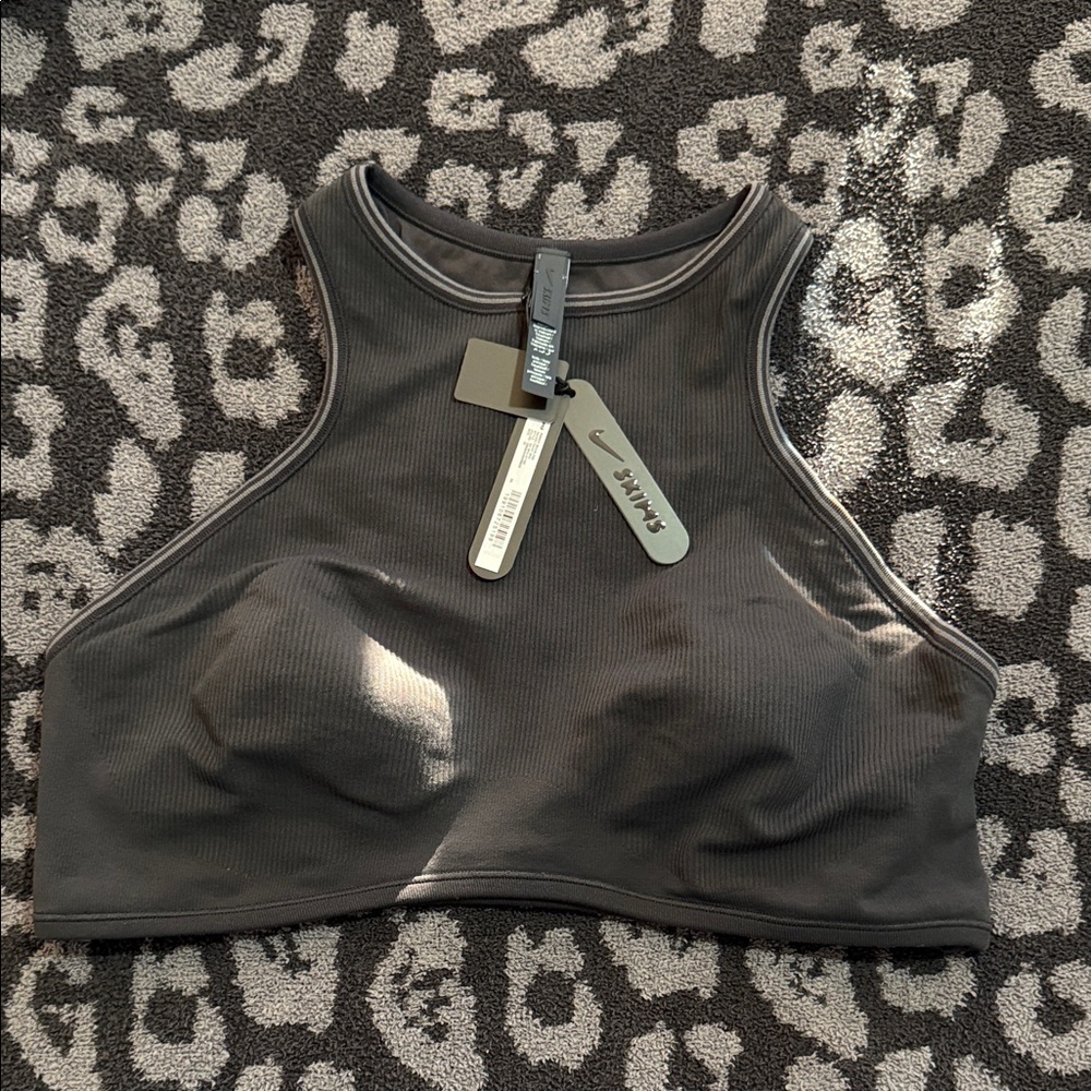 SKIMS NikeSKIMS Ribbed Seamless Racer Front Bra - Obsidian